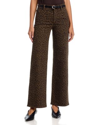 Le Slim High Rise Palazzo Jeans in Leopard