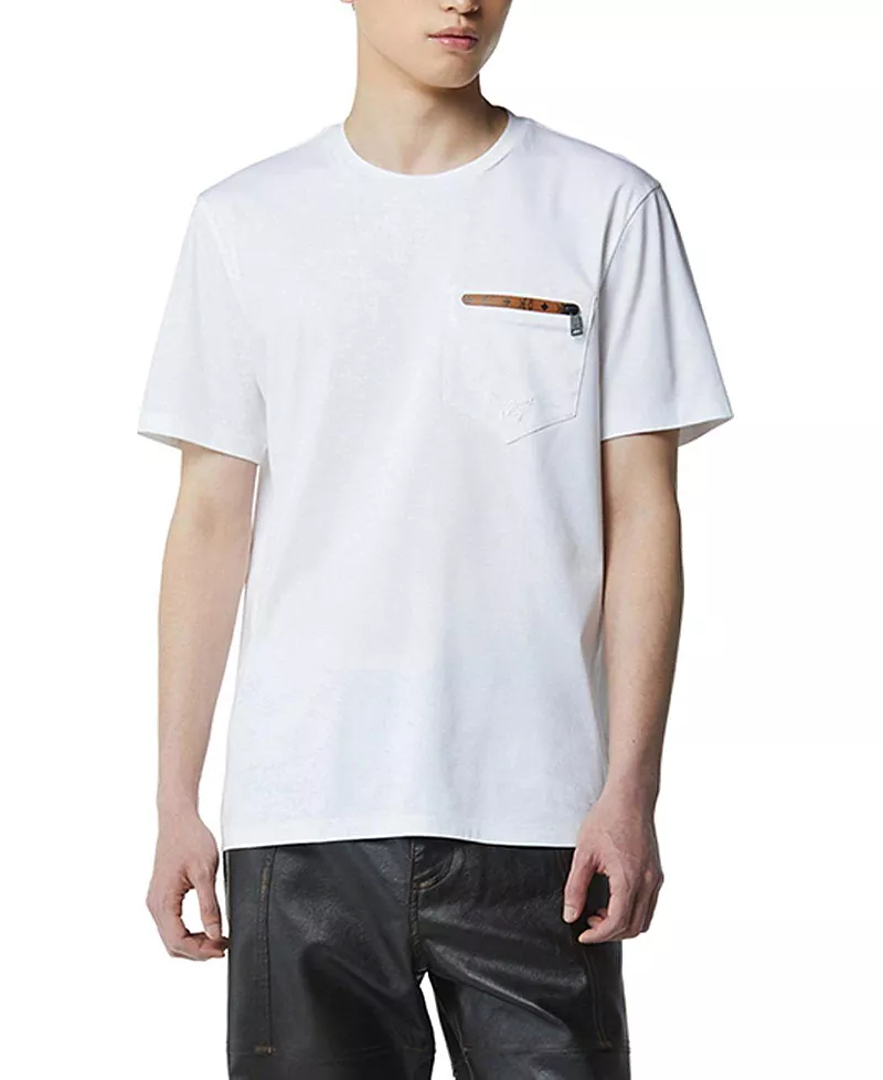 Mcm Silket Logo T-Shirt with Zip Pocket