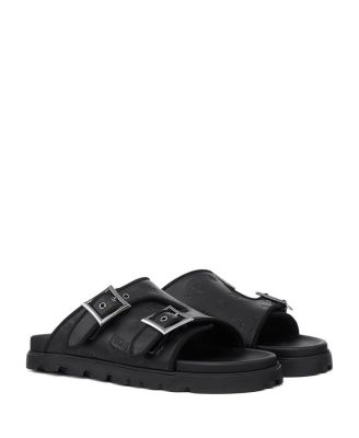  Men's Embossed Monogram Leather Sandals