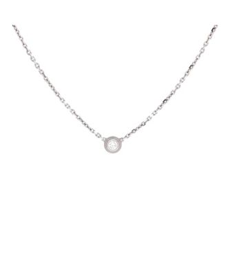  XS Cartier D'Amour Pendant Necklace 18K White Gold and Diamond, 16"