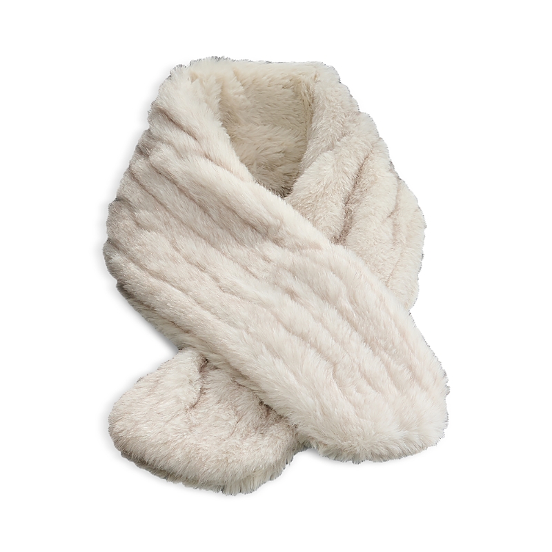 Brookstone Faux Fur Weighted Neck Warmer In Ivory