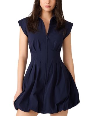 Dyanne Poplin Pleated Mini Dress