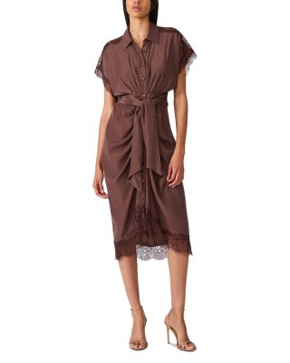 Tori Belted Lace Trim Dress