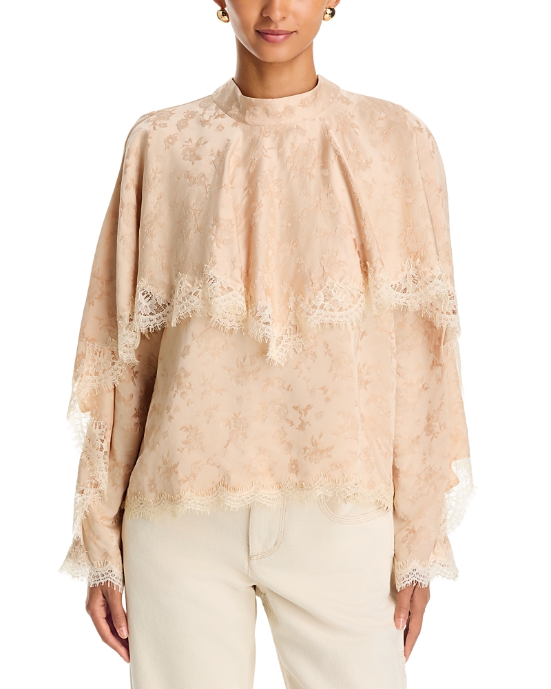Sea Shay Lace Trim Long Sleeve Top