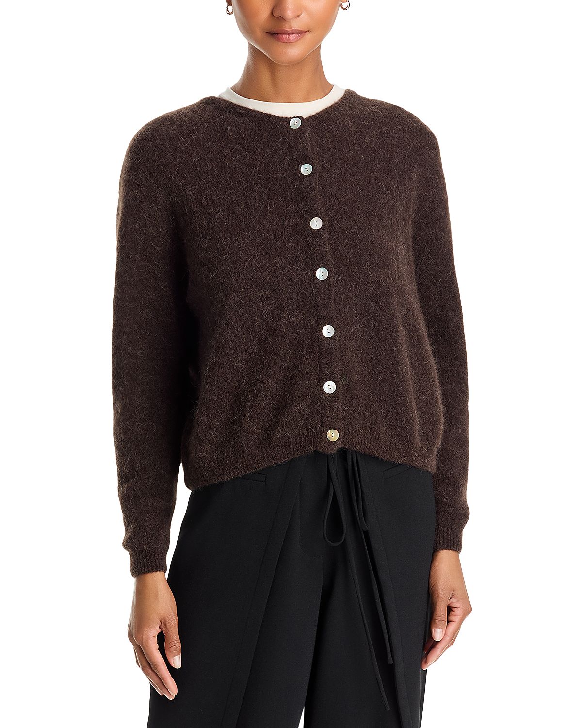 American Vintage Round Neck Buttoned Ball Cardigan
