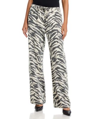 Phoebe High Rise Featherweight Drawstring Jeans in Washzebra