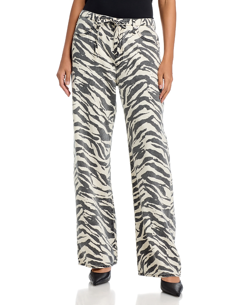 rag & bone Phoebe High Rise Featherweight Drawstring Jeans in Washzebra