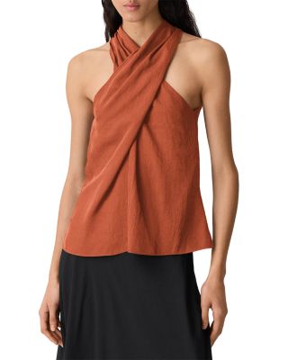 Theory Crossover Neck Sleeveless Top