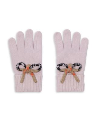 Girls' Bonnie Check Bow Wool Cashmere Gloves - Little Kid, Big Kid