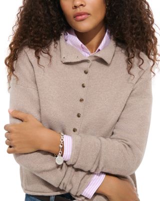 Taylor Cashmere Funnel Neck Cardigan Sweater