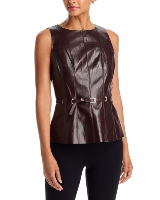 Milly Gwen Faux Leather Top