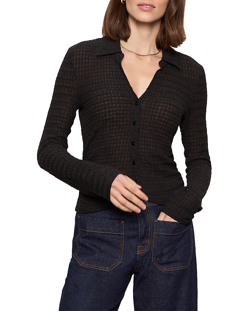 Sanctuary Juno Textured Button Front Top