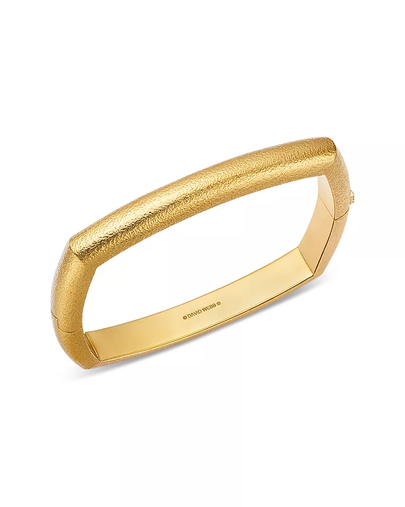 David Webb 18K Yellow Gold Hammered Quad Bangle Bracelet