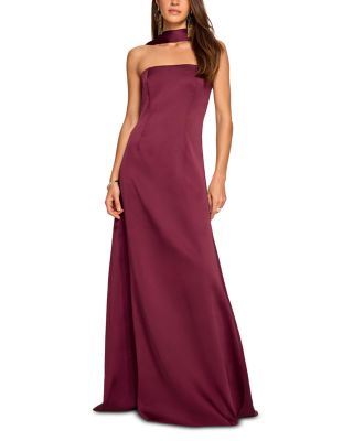 Karma Sleeveless Attached Scarf Gown