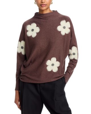 Embroidered Funnel Neck Sweater