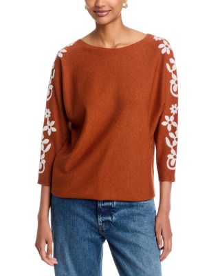 Embroidered Dolman Sleeve Sweater