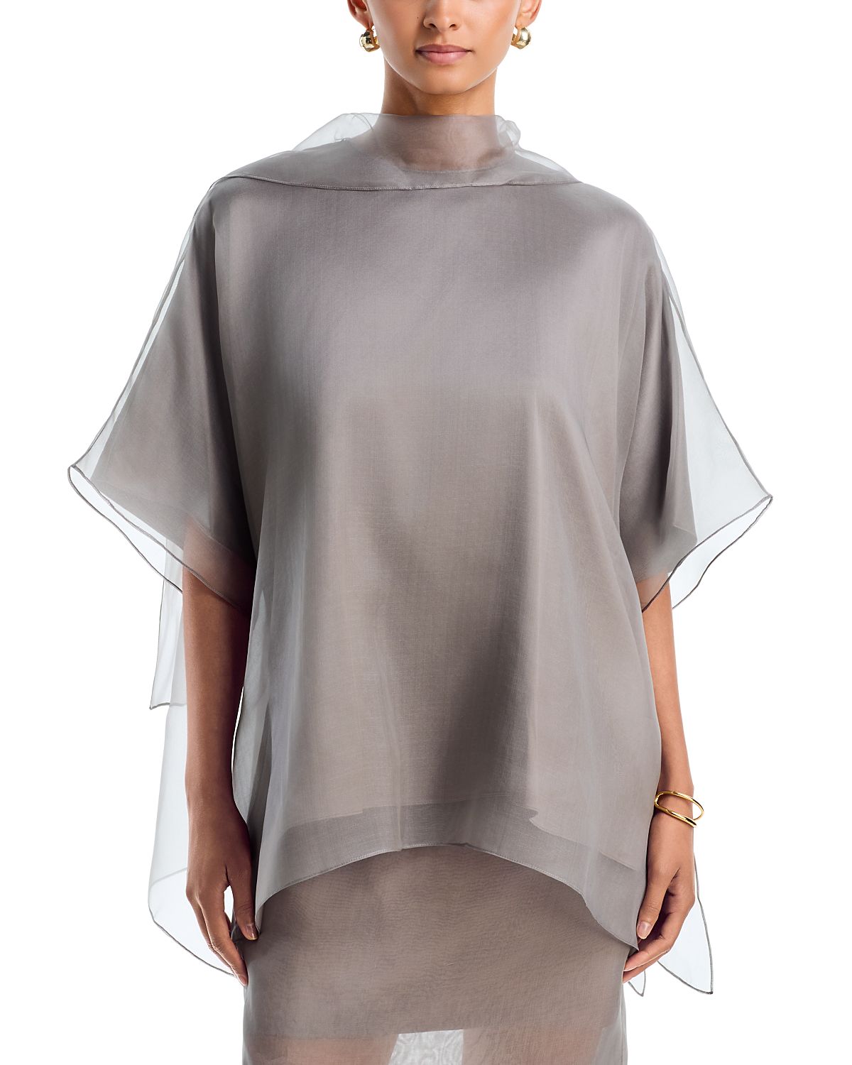 Brandon Maxwell The Cali Silk Organza Blouse