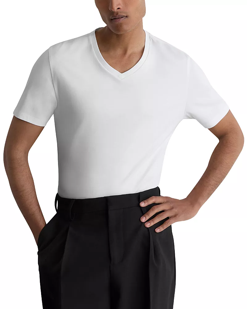 Reiss Baron Airwater Cotton V-Neck T-Shirt