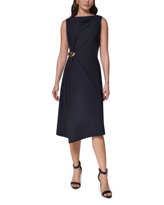 Sleeveless Draped Sheath Dress