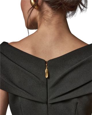 Portrait Neck Hardware Trim Sheath Dress - thumbnail 7