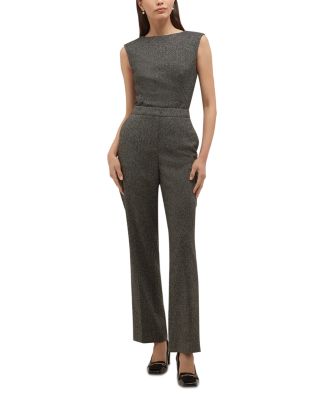 Jasmina Herringbone Straight Trousers