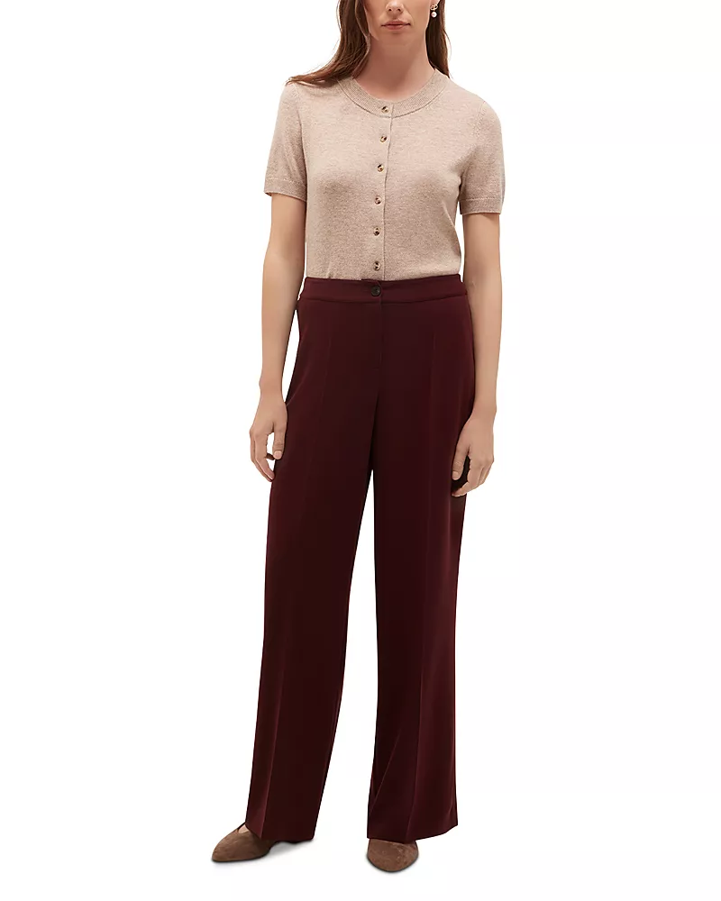 Hobbs London Hadley Mid Rise Wide Leg Trousers