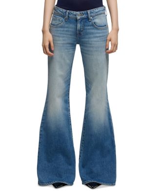 Low Rise Flare Jeans in Blue Haze