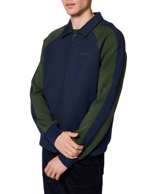 Bold Stripe Cotton Blend Zip Jacket