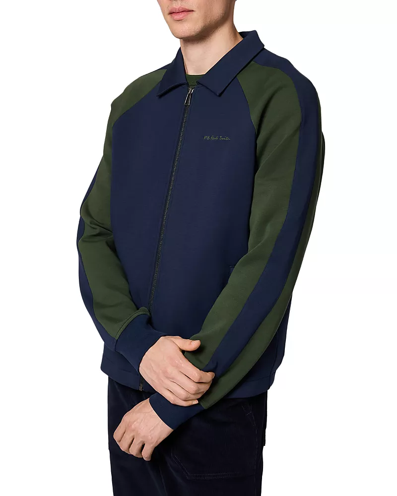 Ps Paul Smith Bold Stripe Cotton Blend Zip Jacket