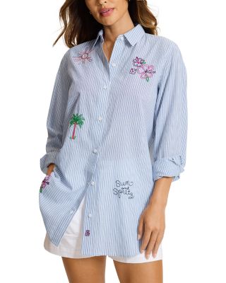 Summer Embroidered Boyfriend Shirt