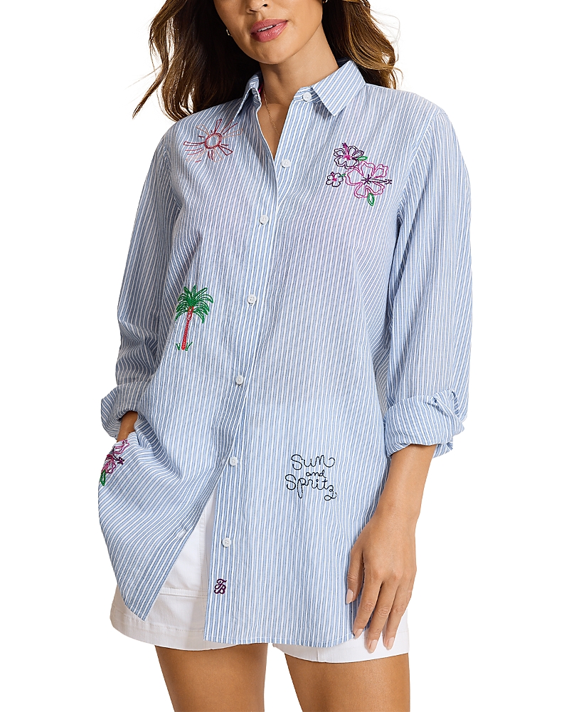 Tommy Bahama Summer Embroidered Boyfriend Shirt