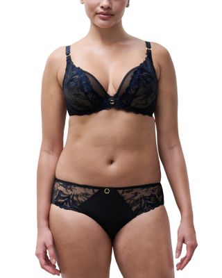 Illusion Lace Unlined Plunge Underwire Bra