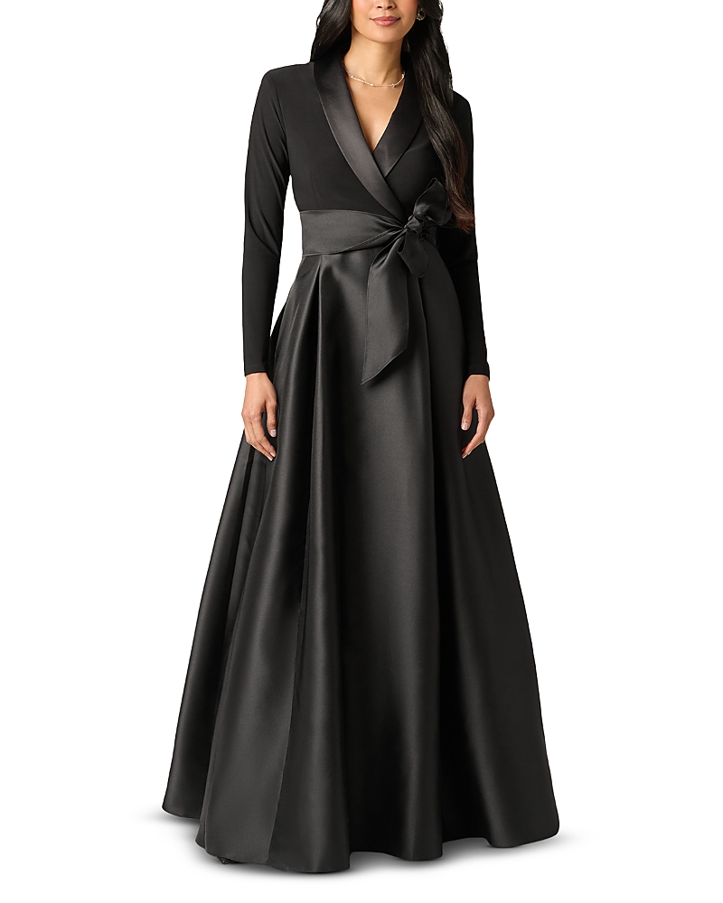 Adrianna Papell Mixed Media Tuxedo Gown