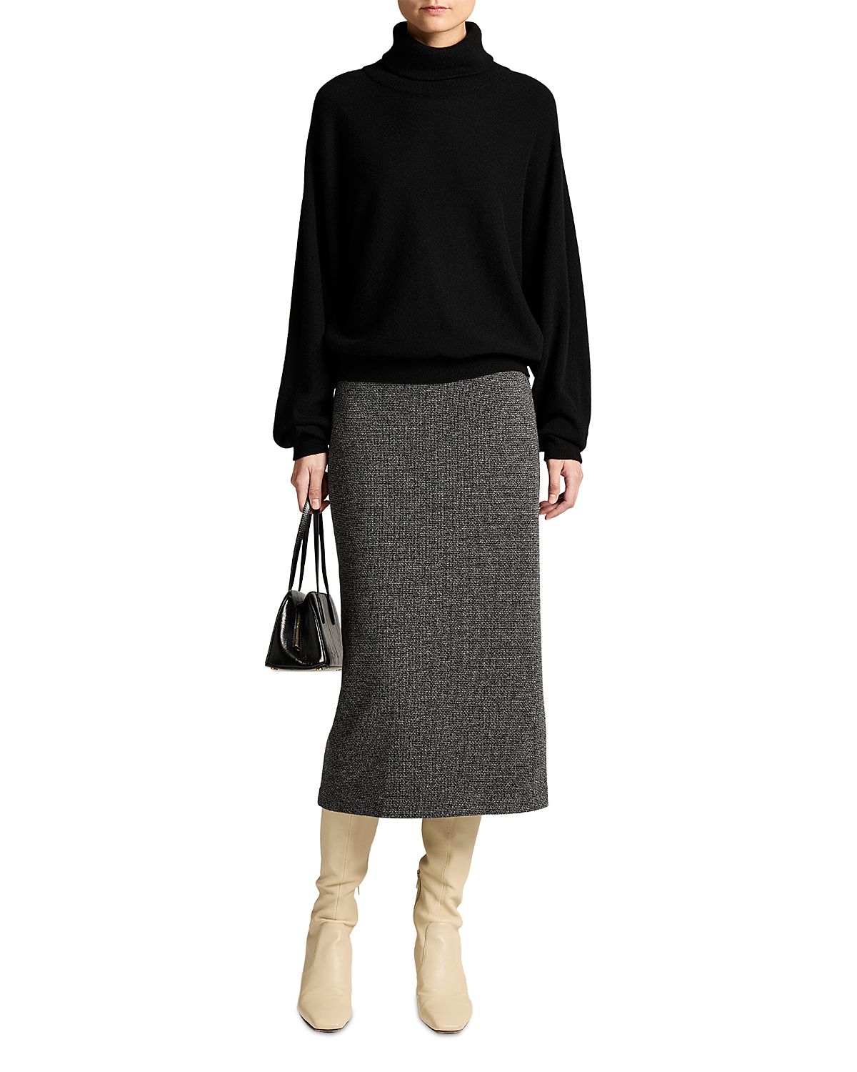 Vince Houndstooth Midi Skirt