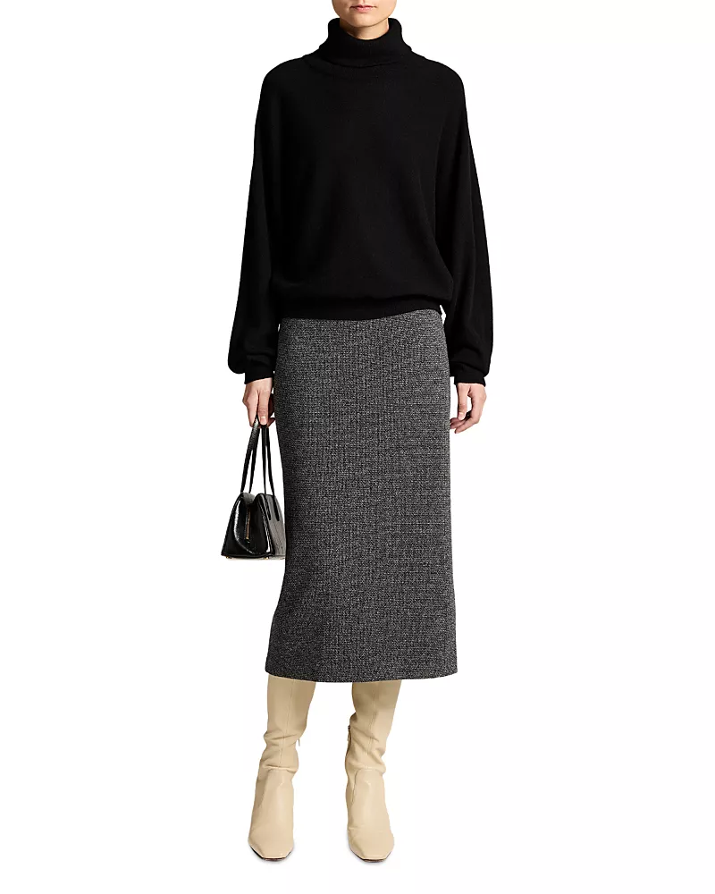Vince Houndstooth Midi Skirt