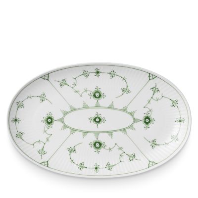 Green Fluted Plain Assiette Serving Plate