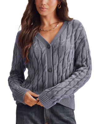 Rubi Cable Knit Cardigan Sweater