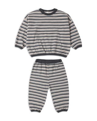 Unisex Relaxed Blue Stripe Top & Pants Set - Baby