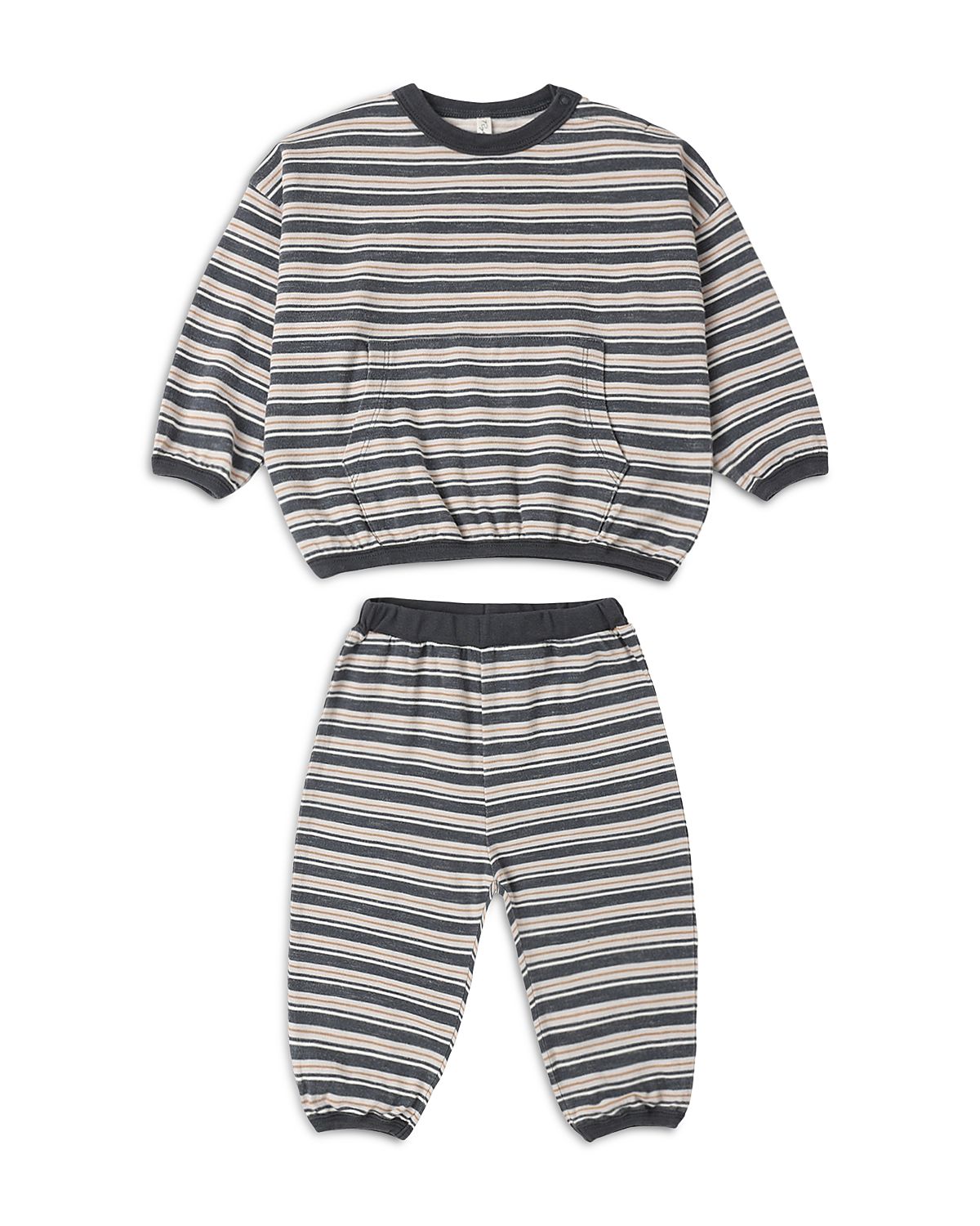 Rylee + Cru Unisex Relaxed Blue Stripe Top & Pants Set - Baby