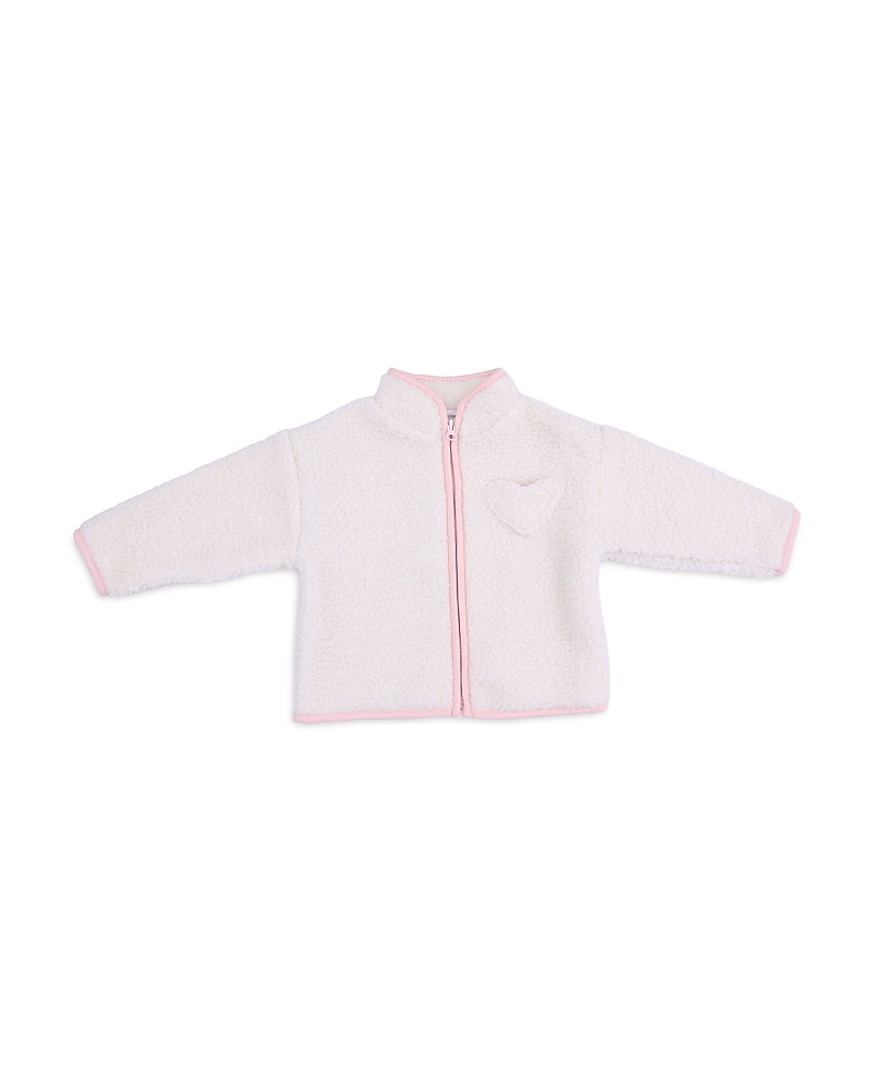 Angel Dear Girls' Faux Sherpa Zip Jacket With Lining - Baby In Pink