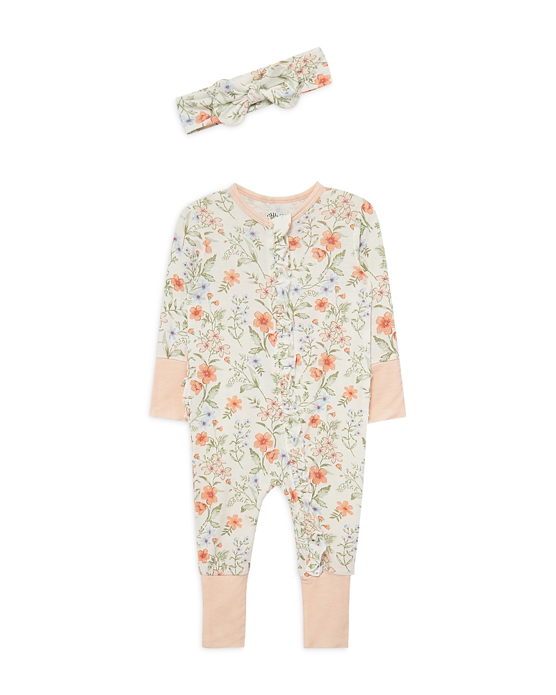 Little Me Girls' Botanical Coverall and Headband - Baby