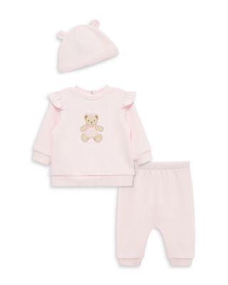 Girls' Bear Quilted Top, Hat & Pants Set - Baby