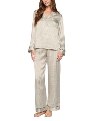 Inez Printed Washable Silk Long Pajama Set