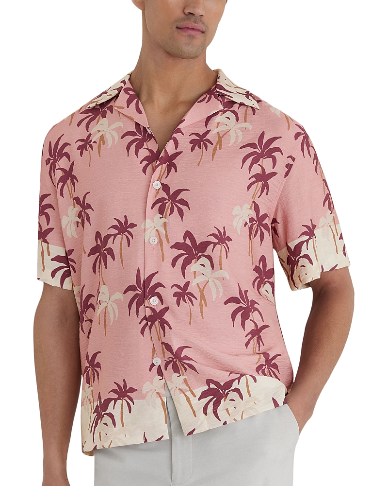 Reiss Madrona Floral Print Short Sleeve Cuban Shirt