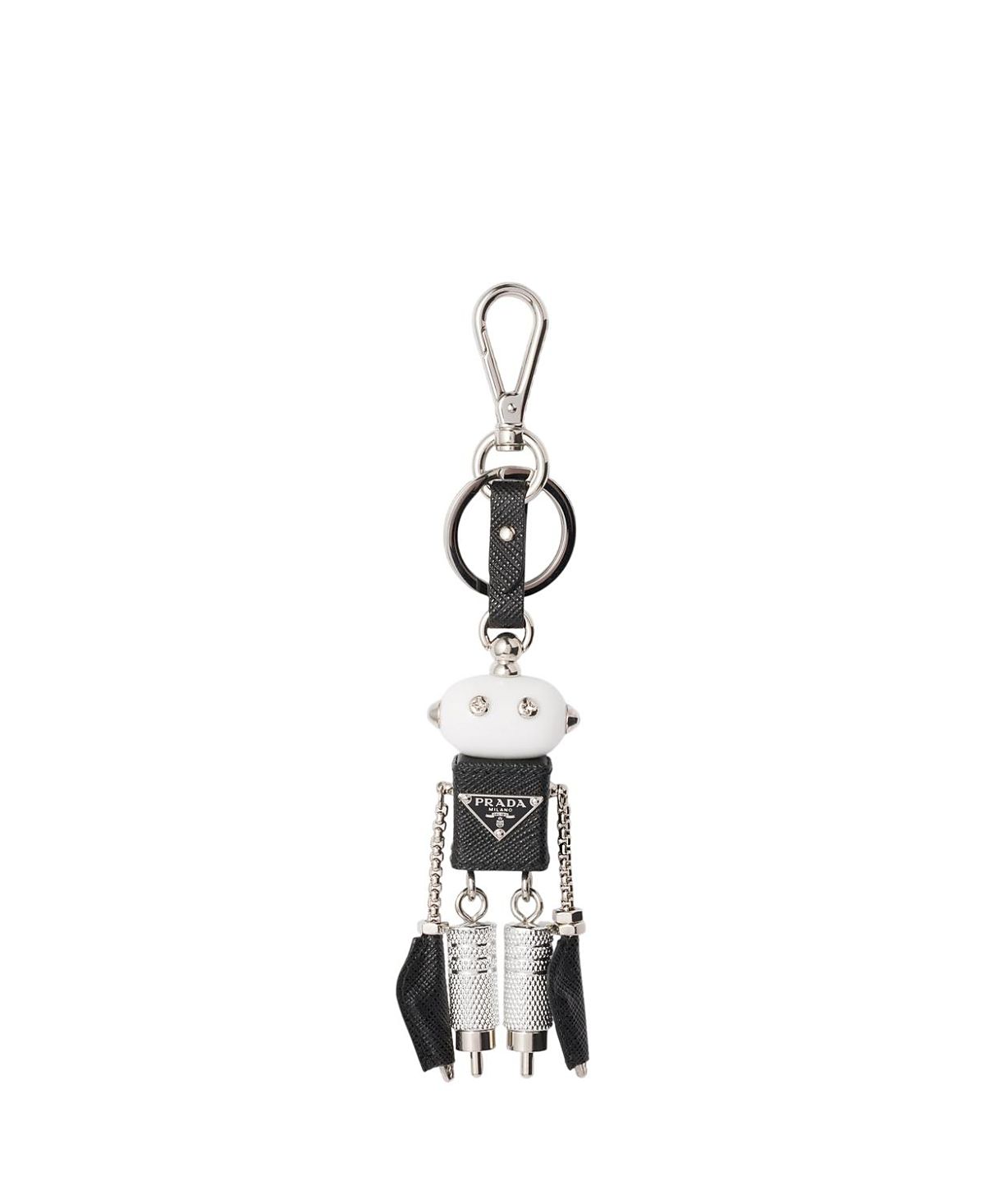 Prada Robot Saffiano Leather Keychain Charm