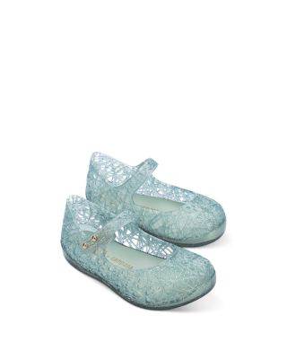 Mini Melissa Girls' Campana Glitter Zigzag Mary Jane Flats - Walker, Toddler