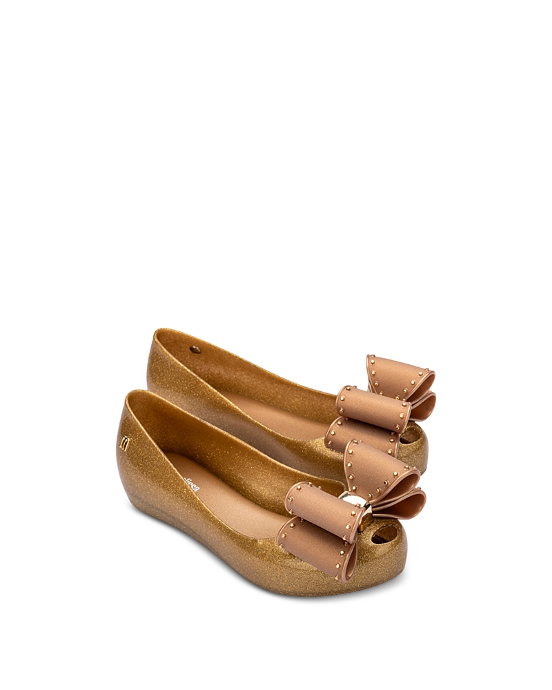 Mini Melissa Girls' Ultragirl Classic Peep Toe Flats Toddler, Little Kid, Big Kid