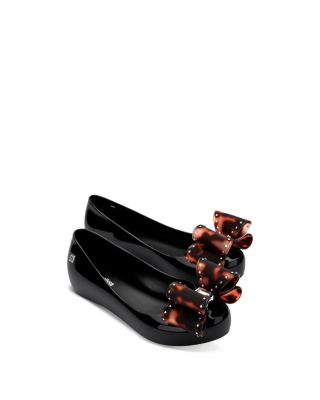 Mini Melissa Girls' Ultragirl Classic Peep Toe Flats Toddler, Little Kid, Big Kid