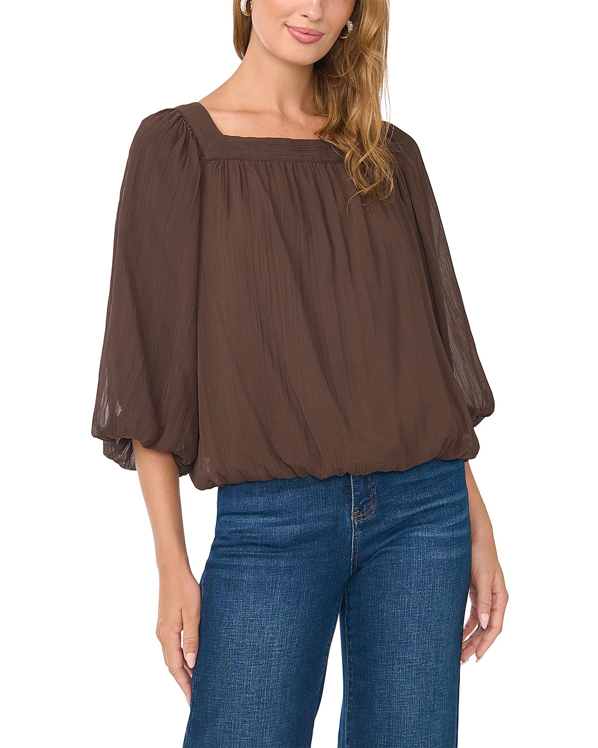Vince Camuto Square Neck Bubble Blouse
