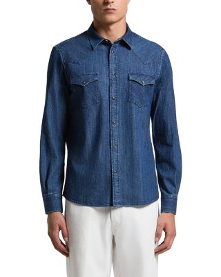 Cotton Denim Pocket Western Shirt